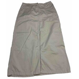 The Limited‎ Maxi Khaki Skirt Front Slit Women Size 10 Cotton Y2K 90s